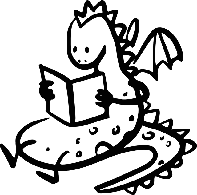 Dragon leyendo un libro